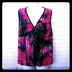 Sami Jo  Y2K Womens XL Burnout  Floral Blouse Top Whimsigoth Fairycore